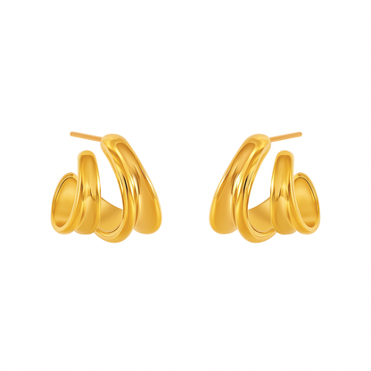 RAPTURE. Gold Wrap Cuff Hoop Earrings