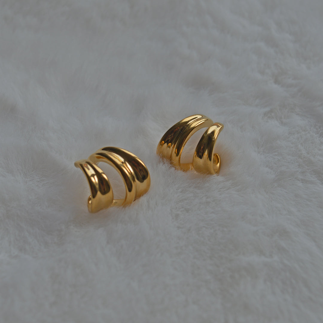 RAPTURE. Gold Wrap Cuff Hoop Earrings