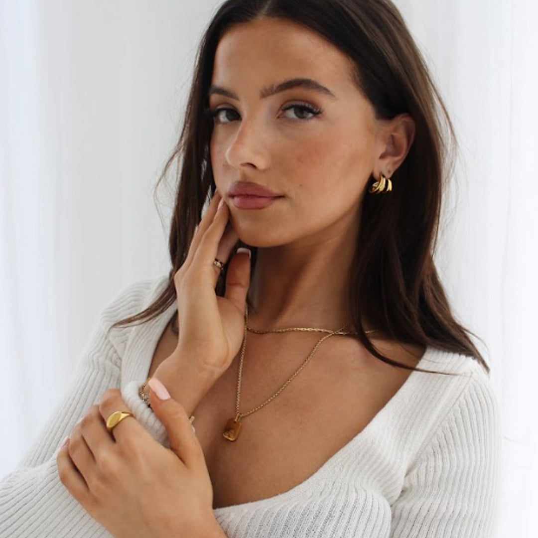 RAPTURE. Gold Wrap Cuff Hoop Earrings