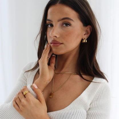RAPTURE. Gold Wrap Cuff Hoop Earrings