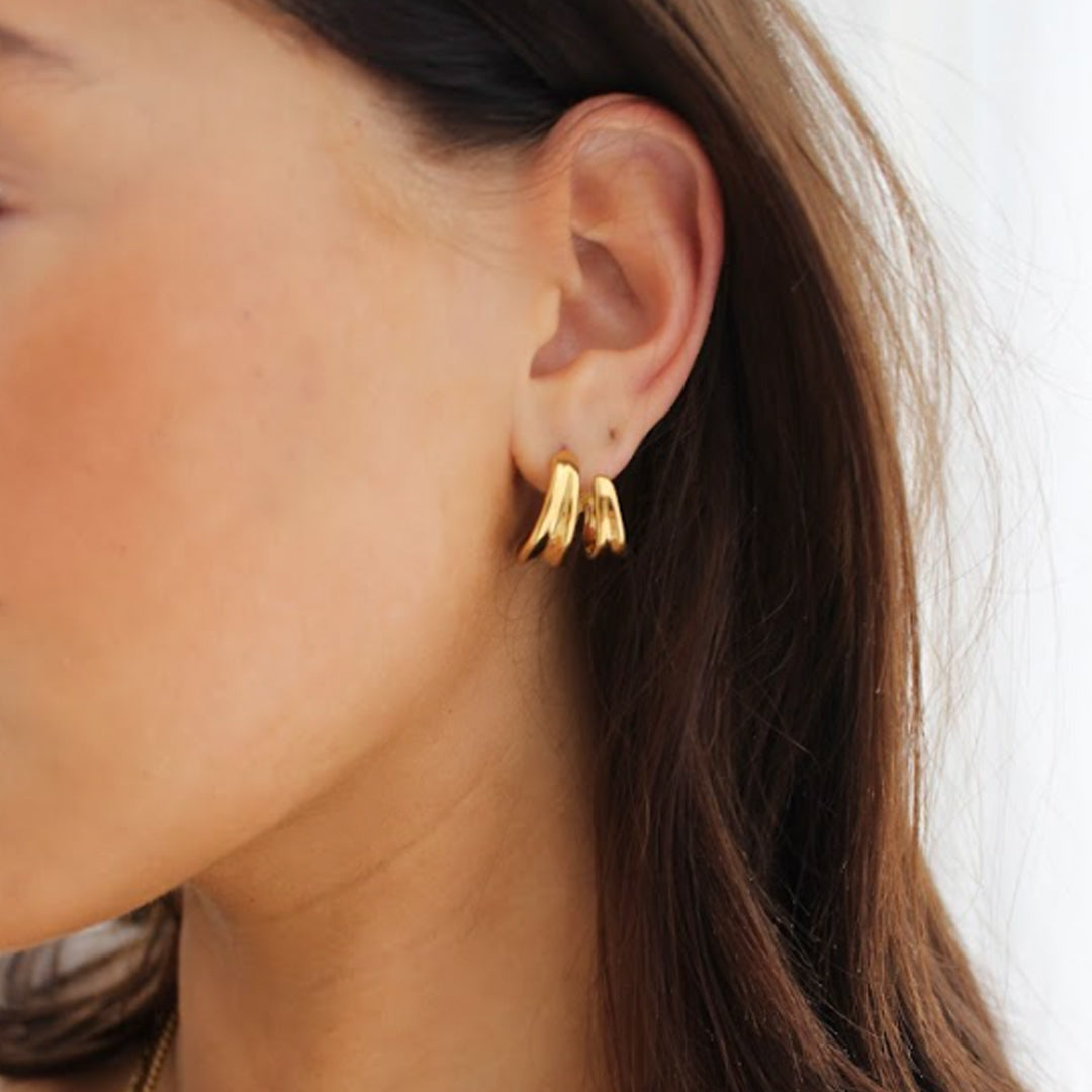 RAPTURE. Gold Wrap Cuff Hoop Earrings