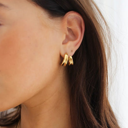 RAPTURE. Gold Wrap Cuff Hoop Earrings