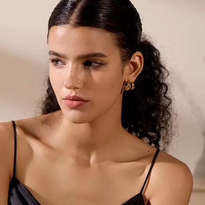 RAPTURE. Gold Wrap Cuff Hoop Earrings