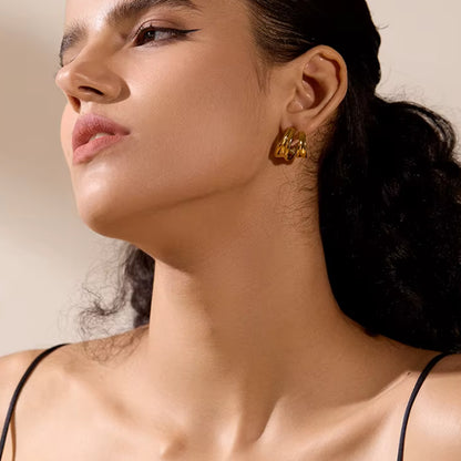 RAPTURE. Gold Wrap Cuff Hoop Earrings