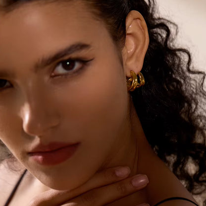 RAPTURE. Gold Wrap Cuff Hoop Earrings