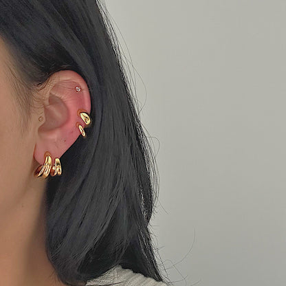 RAPTURE. Gold Wrap Cuff Hoop Earrings