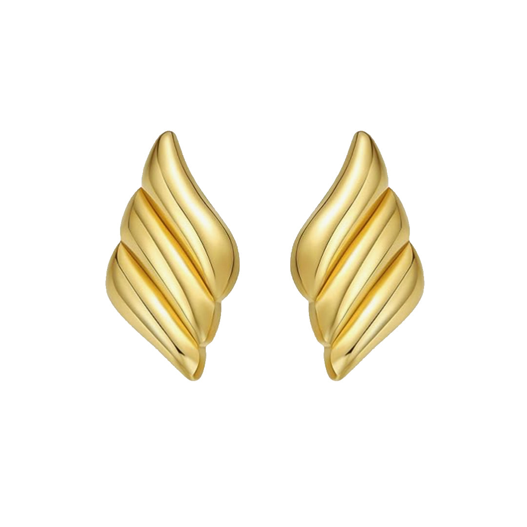 RHAPSODY. Gold Wing Statement Stud Earrings