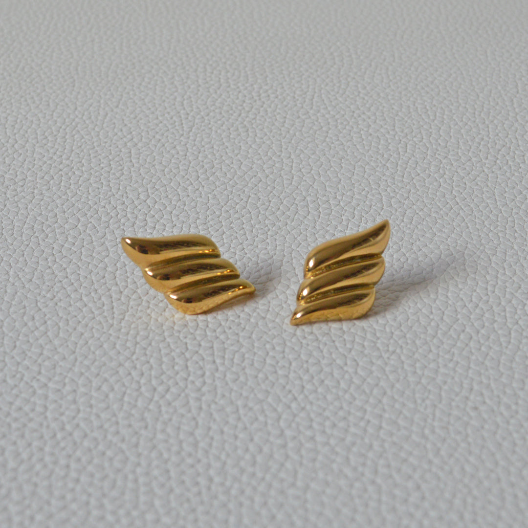 RHAPSODY. Gold Wing Statement Stud Earrings