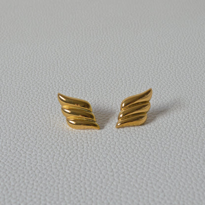 RHAPSODY. Gold Wing Statement Stud Earrings