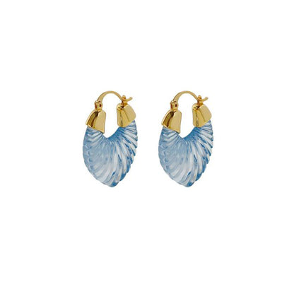 SEPHER. Pastel Blue Shell Earrings