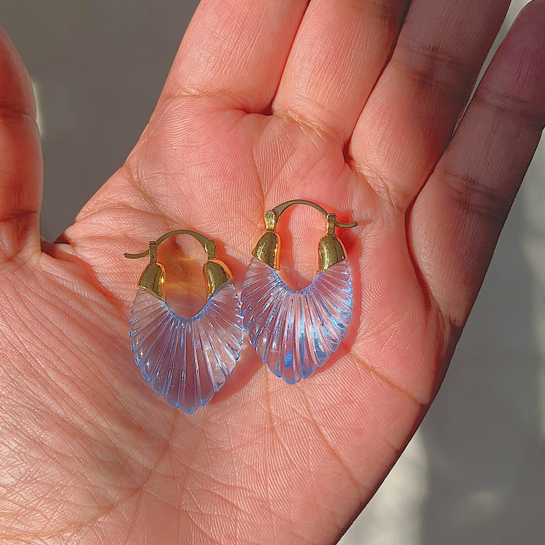 SEPHER. Pastel Blue Shell Earrings