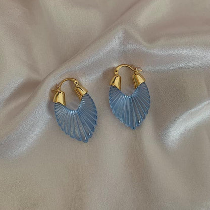 SEPHER. Pastel Blue Shell Earrings