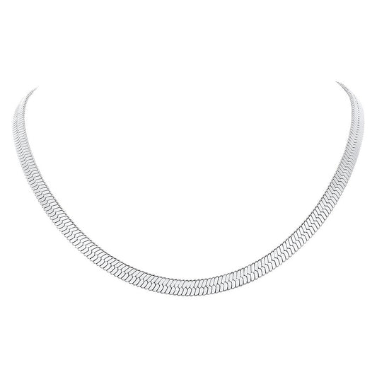 SERPENTINE ARGENT. Silver Snake Chain Necklace