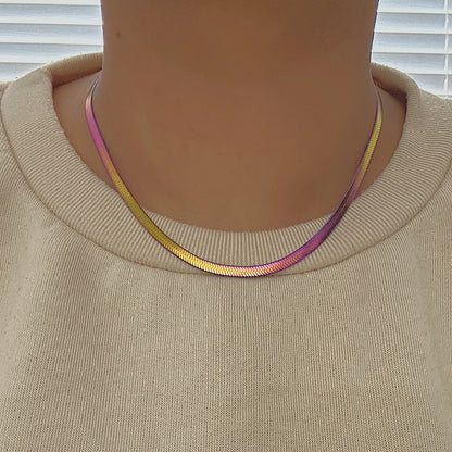 SERPENTINE CIRCUS. Rainbow Snake Chain Necklace