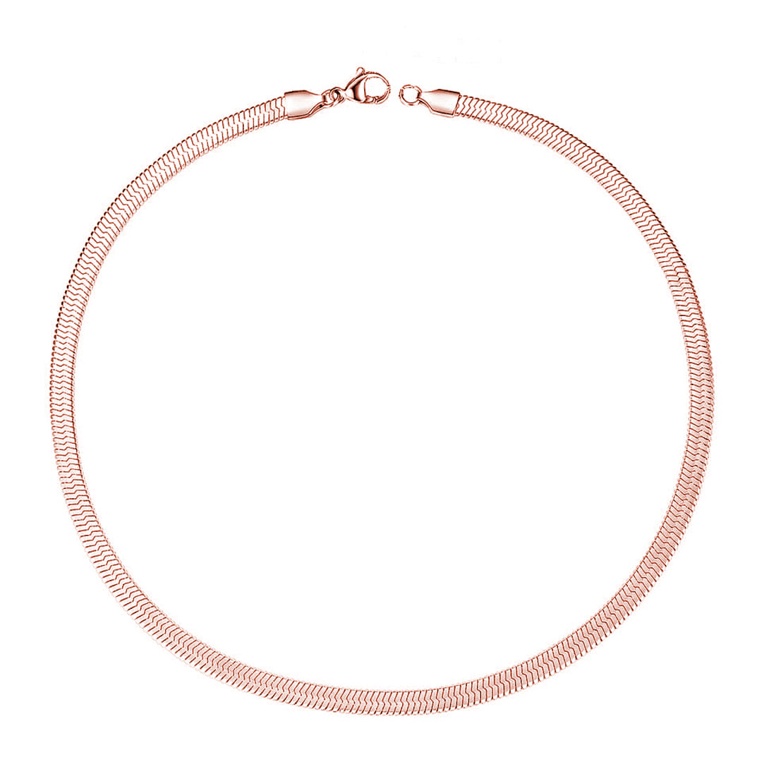 SERPENTINE IROZI. Rose Gold Snake Chain Necklace