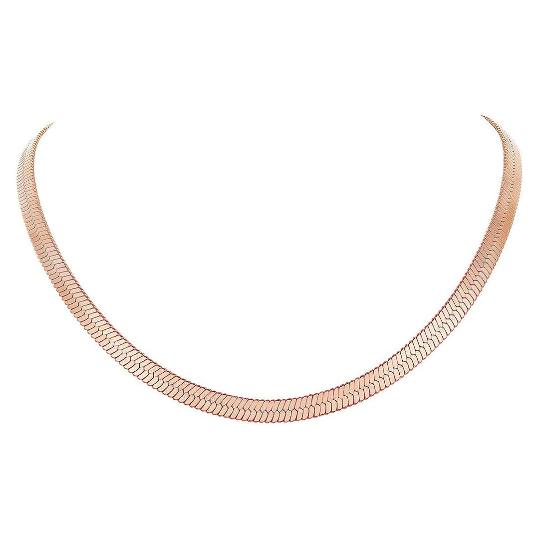 SERPENTINE IROZI. Rose Gold Snake Chain Necklace