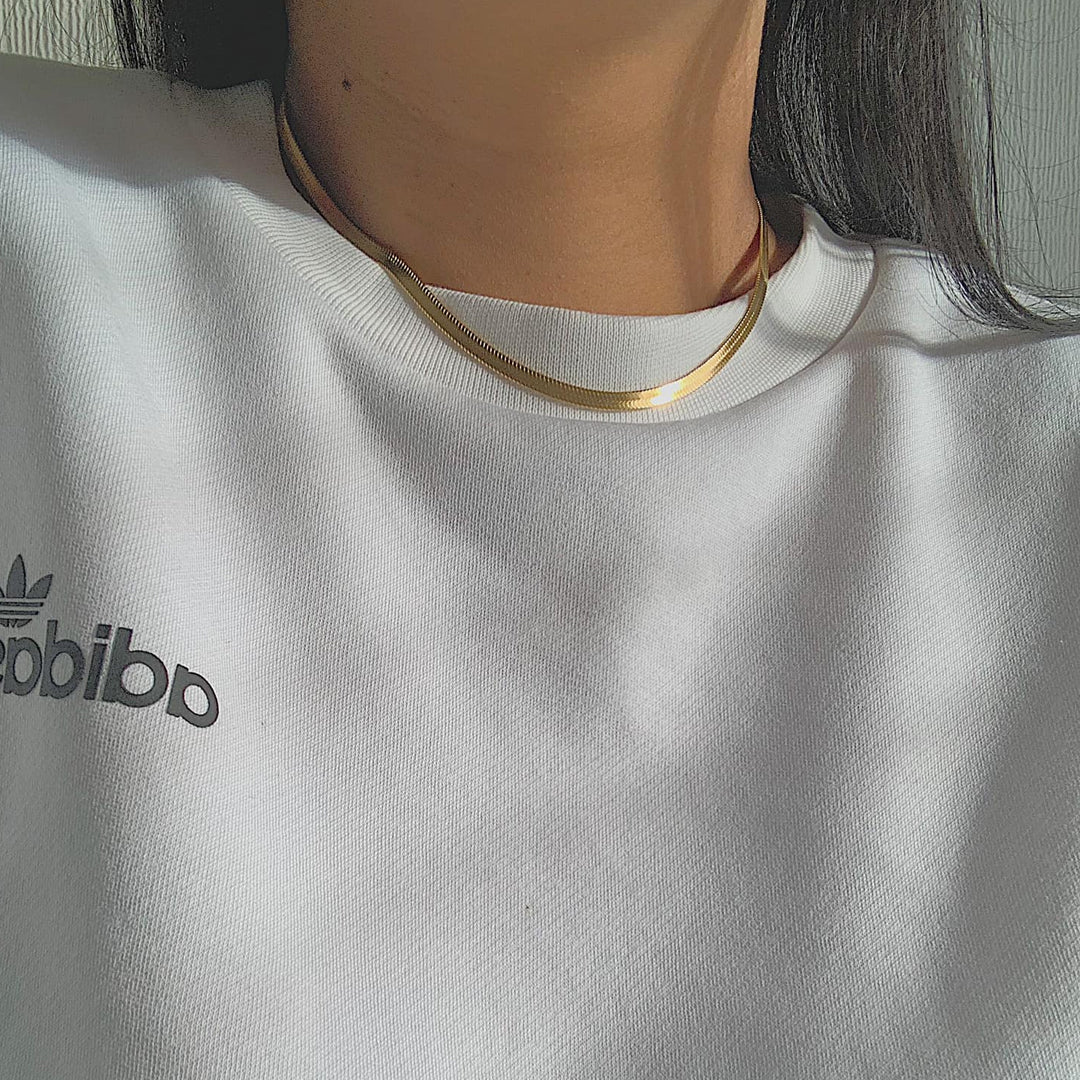 SERPENTINE ORO. Gold Snake Chain Necklace