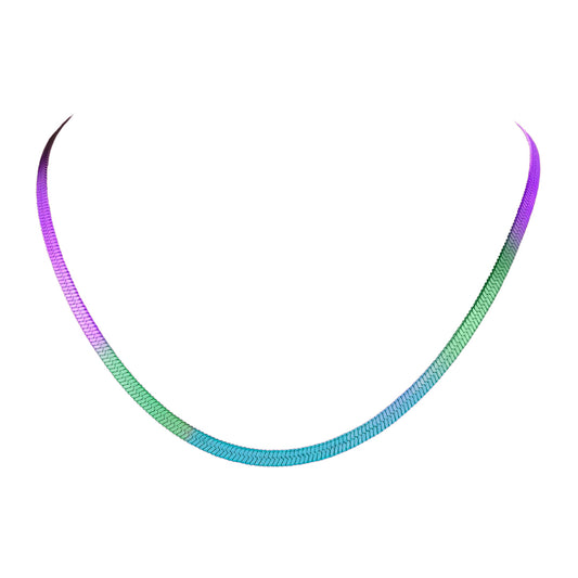 SERPENTINE RHYTHM. Rainbow Snake Chain Necklace