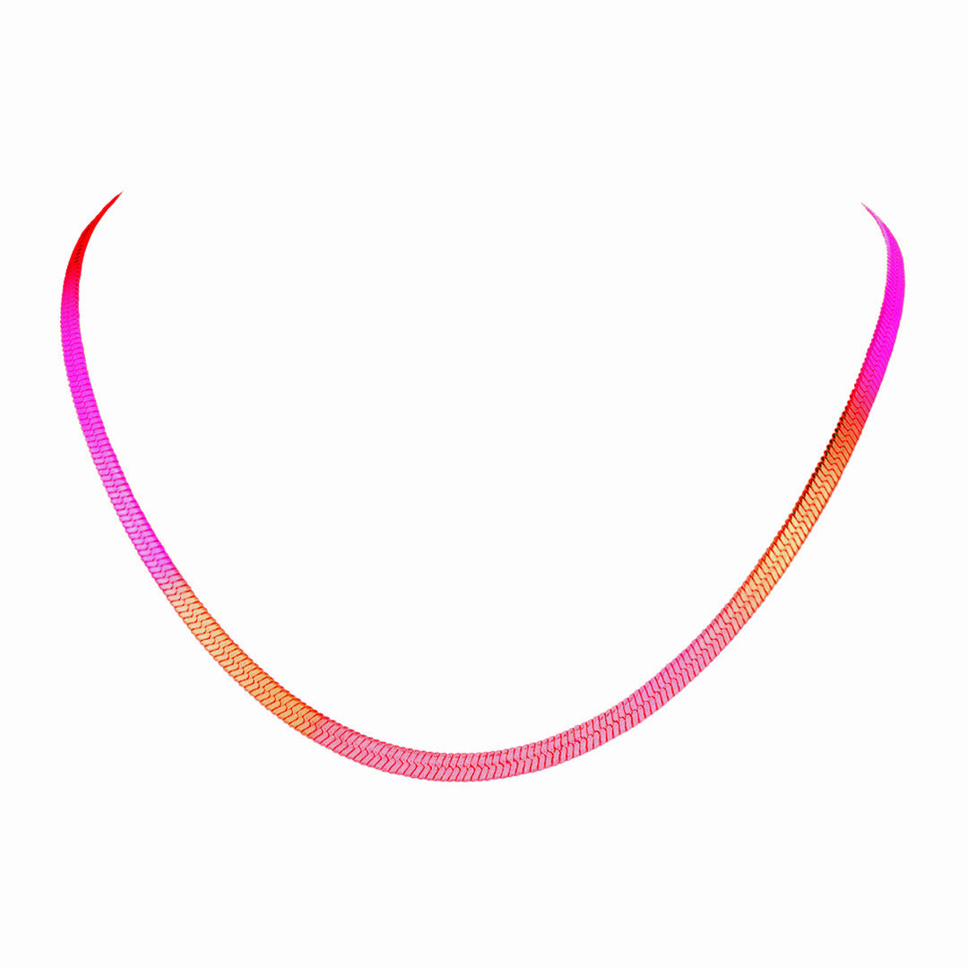 SERPENTINE CIRCUS. Rainbow Snake Chain Necklace