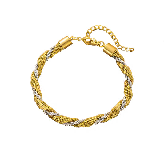 SOVEREIGN. Gold Silver Two Tone Mesh Bracelet