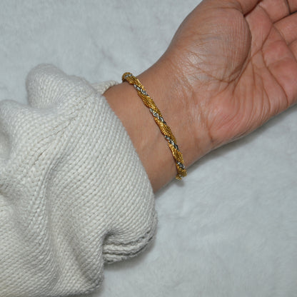 SOVEREIGN. Gold Silver Two Tone Mesh Bracelet