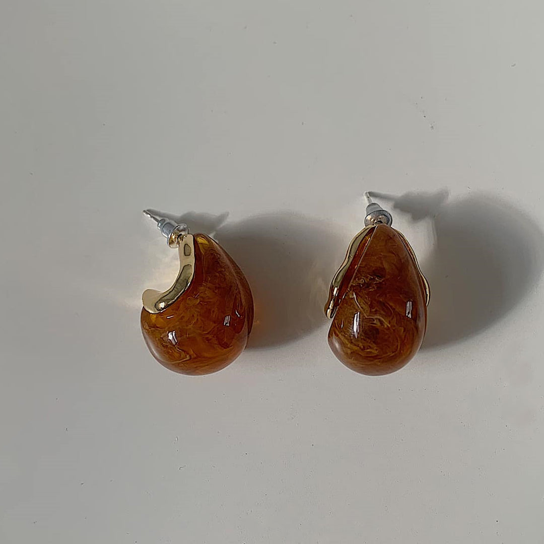 TAWNY. Brown Marble Earrings IMPERFECT