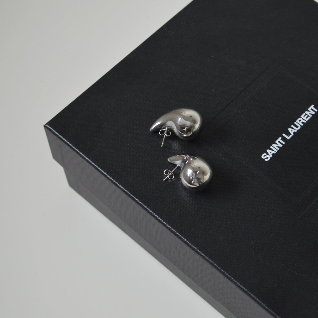 TEGA. Silver Teardrop Earrings IMPERFECT