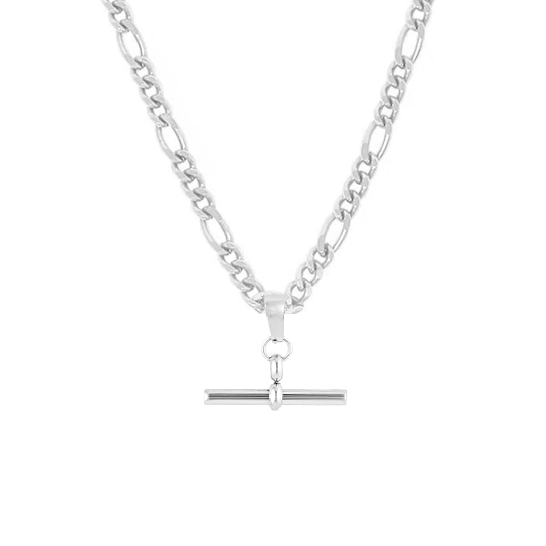 TRIDENT. Silver T Bar Necklace