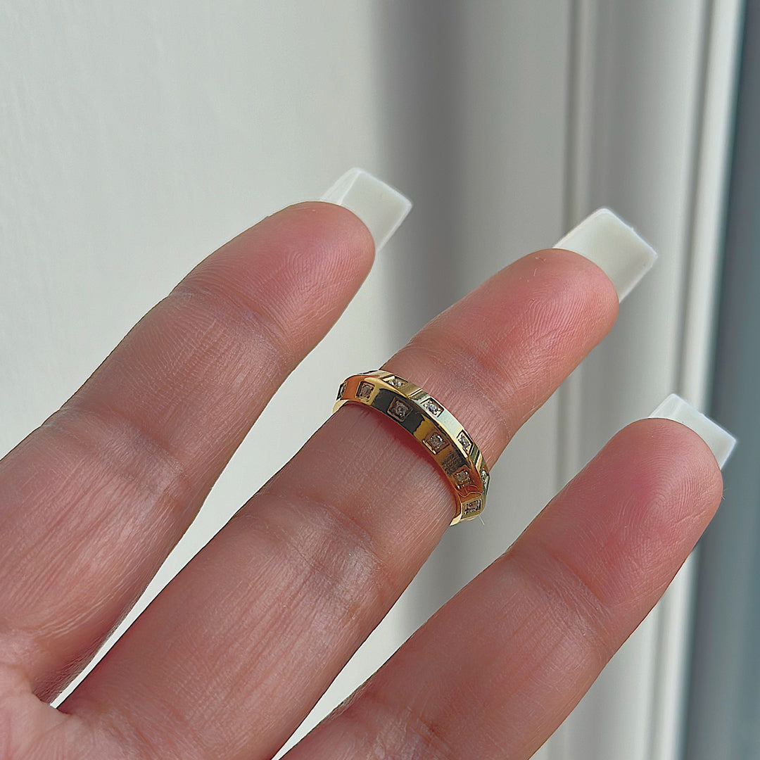 VICEROY. Gold Crystal Geometric Ring