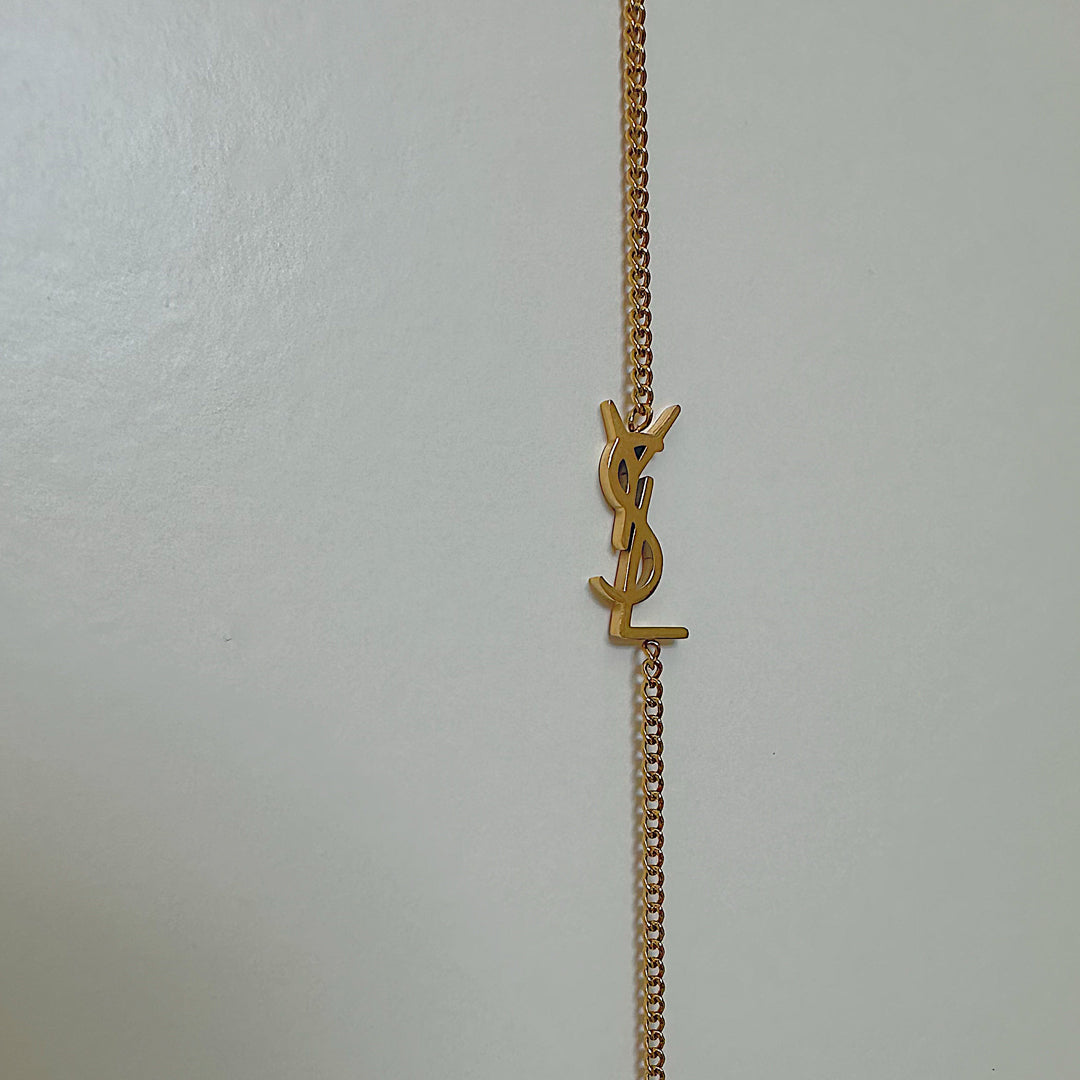 YSL MONOGRAM. Reworked Gold Pendant Bracelet