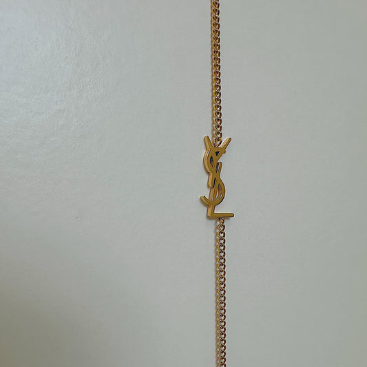 YSL MONOGRAM. Reworked Gold Pendant Bracelet