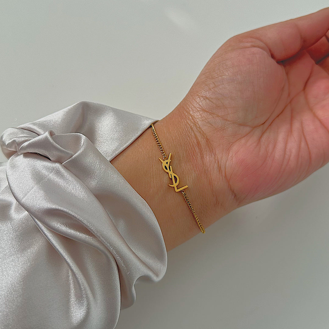 YSL MONOGRAM. Reworked Gold Pendant Bracelet