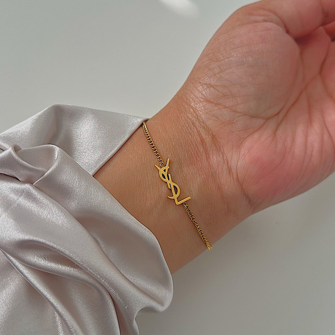 YSL MONOGRAM. Reworked Gold Pendant Bracelet