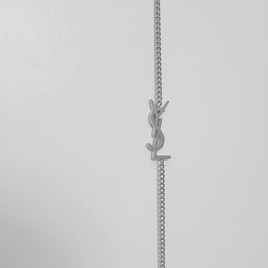 YSL MONOGRAM. Reworked Silver Pendant Bracelet