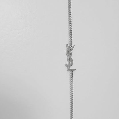 YSL MONOGRAM. Reworked Silver Pendant Bracelet