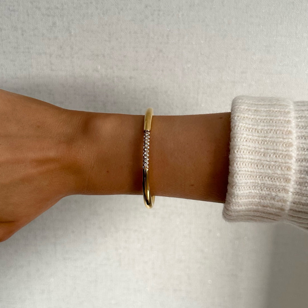 CRYSTAUX. Gold Crystal Bangle