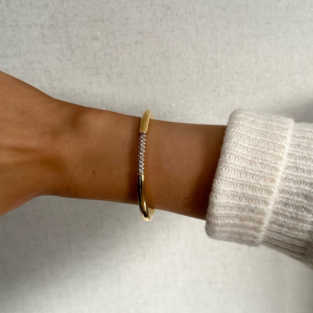 CRYSTAUX. Gold Crystal Bangle