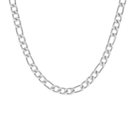 LUDWIG XL. Chunky Silver Figaro Chain Necklace