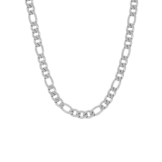 LUDWIG XL. Chunky Silver Figaro Chain Necklace